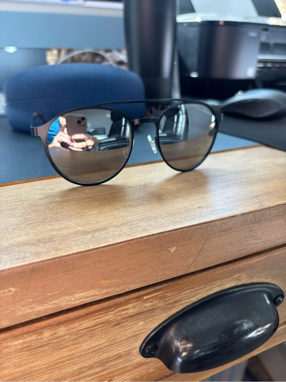 Marc Hunter Sunglasses - Black Frame with Chrome Lens